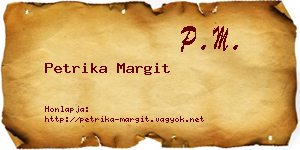 Petrika Margit névjegykártya